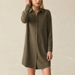 Faherty Legend™ Sweater Dress - Olive Melange Twill